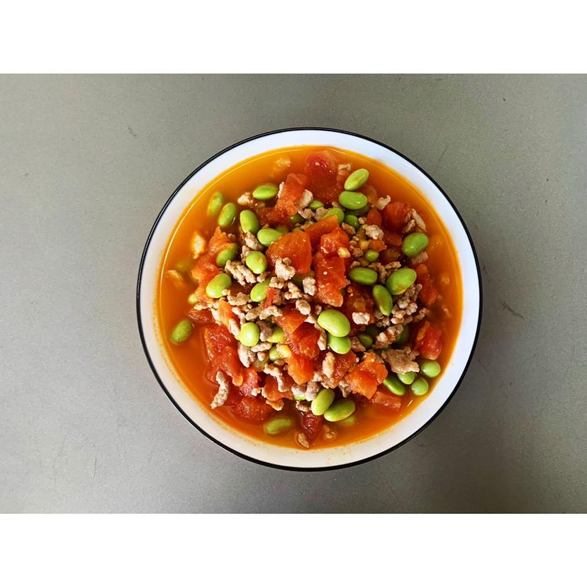 【番茄肉末烧毛豆】此菜只得夏天有，8月最好吃个够！