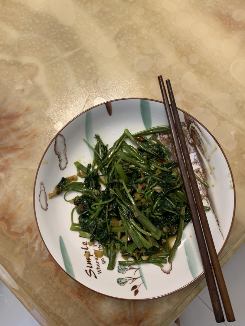豆瓣酱炒空心菜