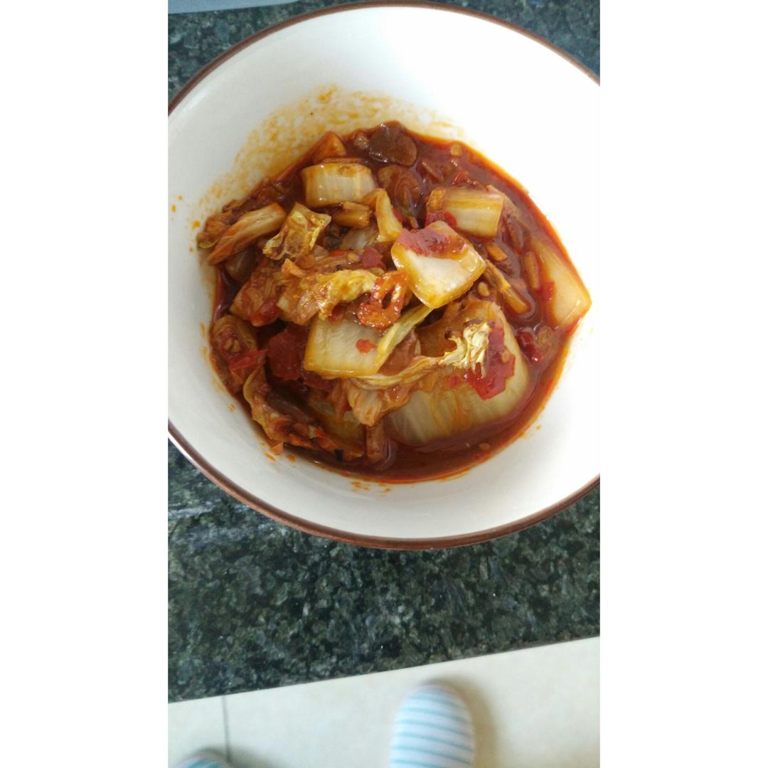豆瓣酱炒白菜