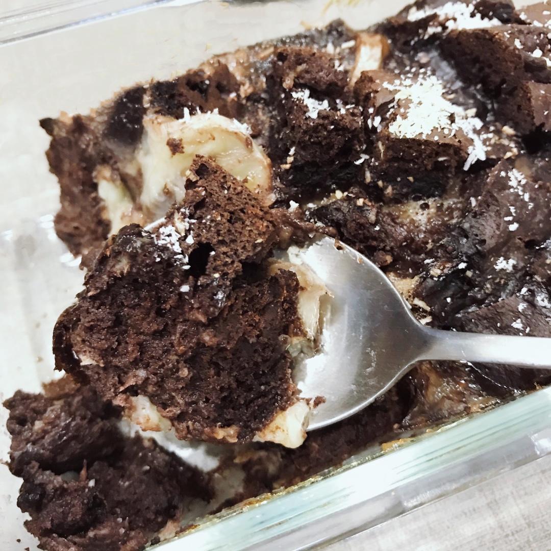 无糖巧克力香蕉焗面包布丁【健康一锅端】