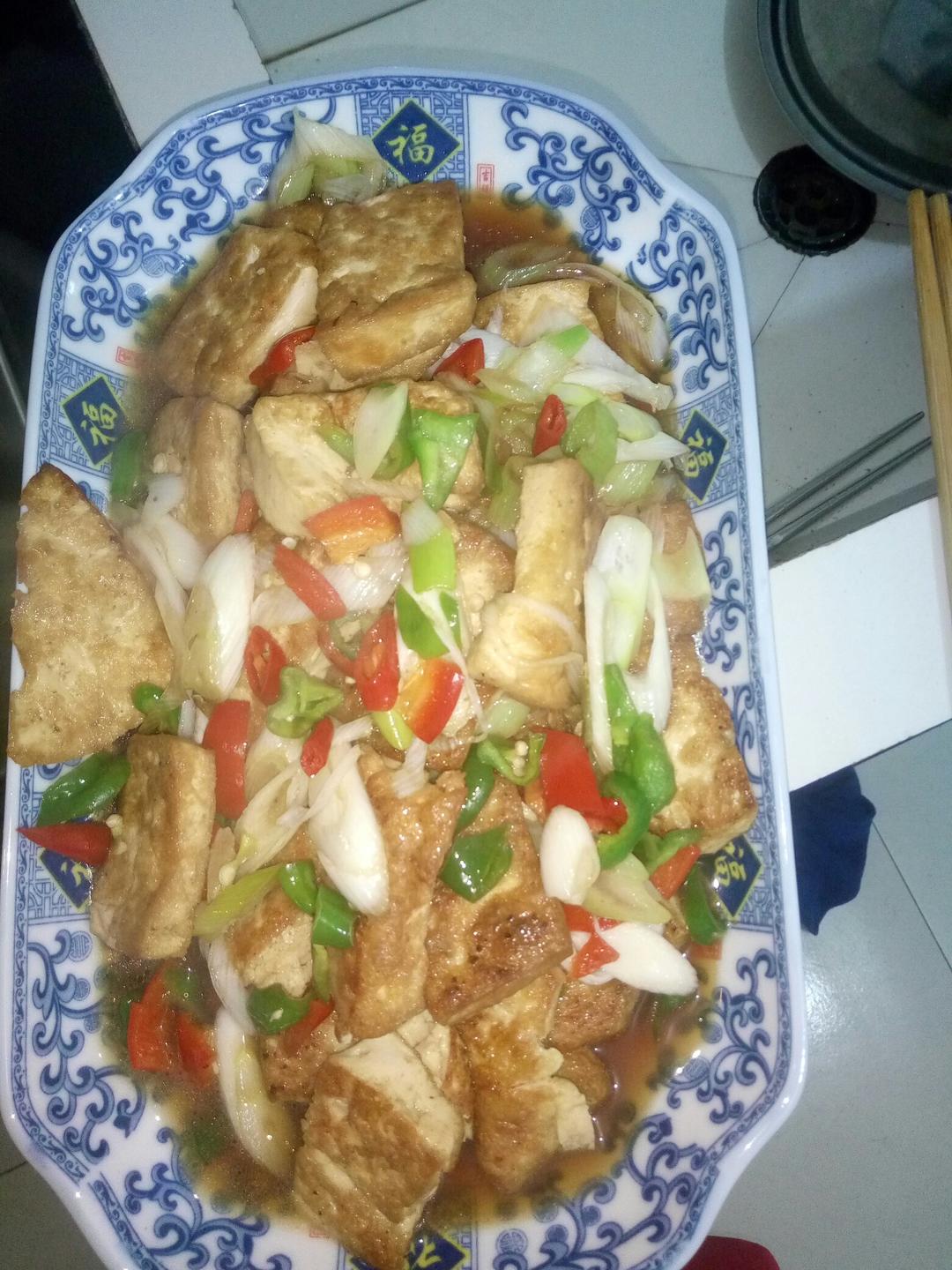 大葱炒豆腐