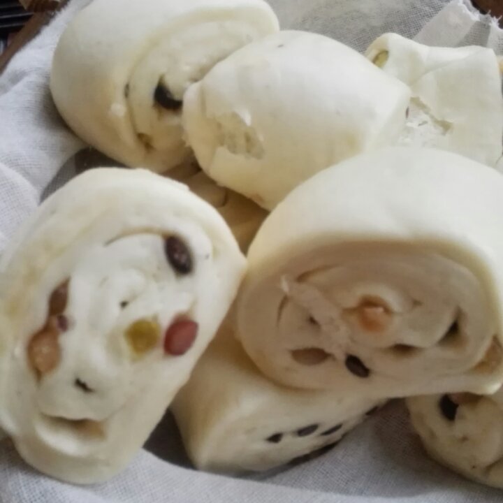 中种法做牛奶蜜豆馒头