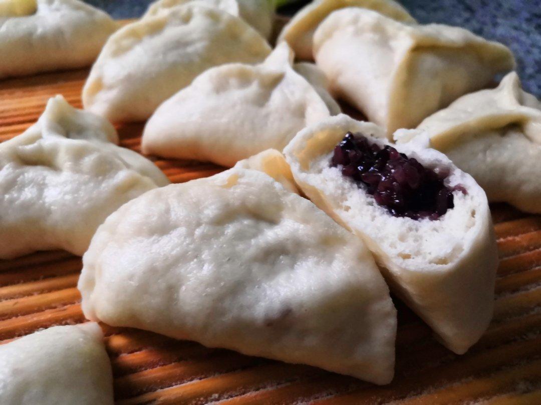 念念不忘的软糯黑米（紫糯米）馅糖三角、馒头包子、发面饼（一次发酵）