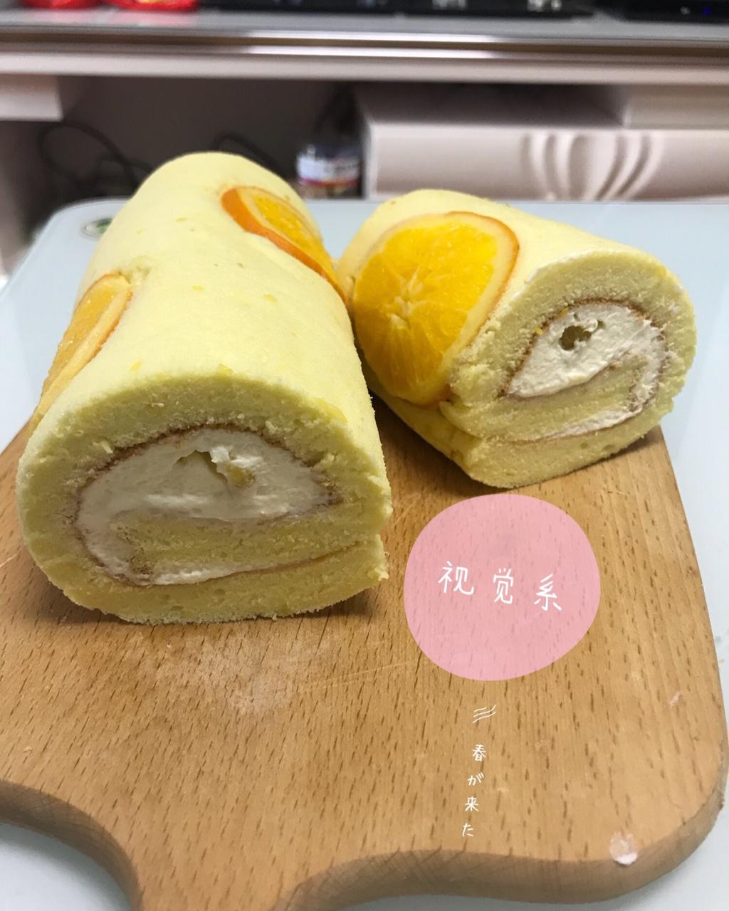 视觉系~~【橙子片蛋糕卷】
