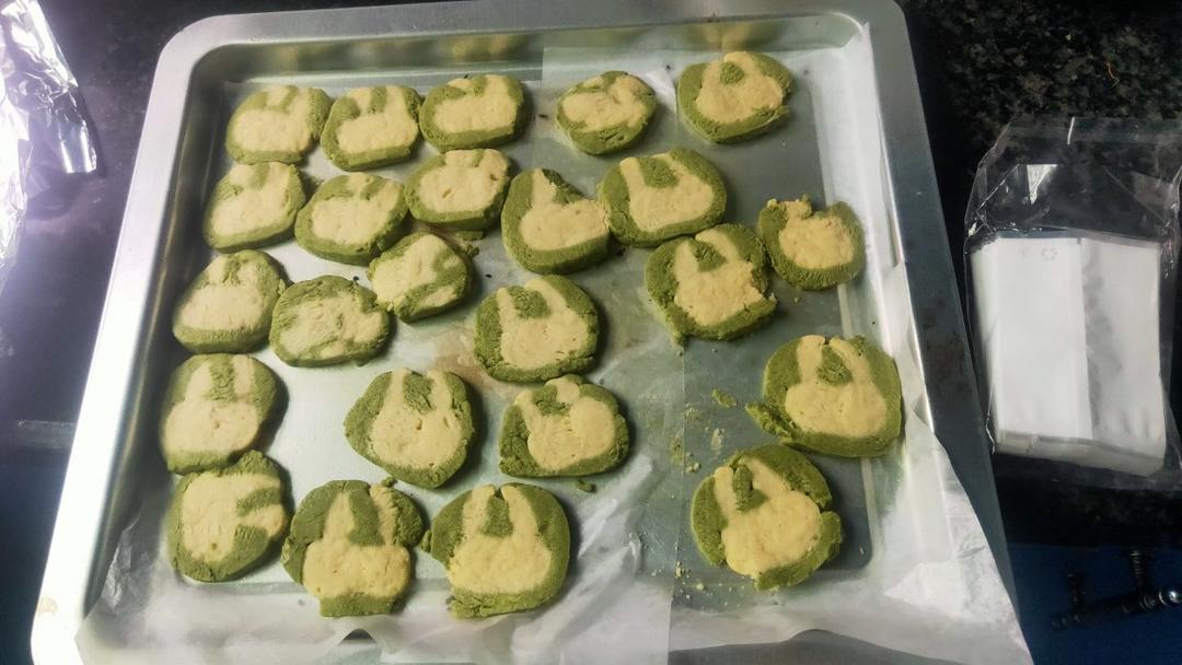 抹茶兔兔曲奇（比熊猫简单！超详细实物图+超良心手绘图）