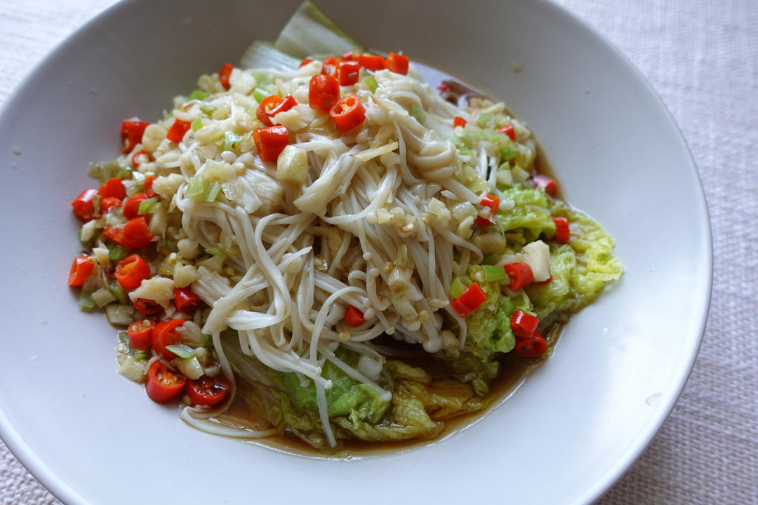 低卡低脂❗️蒜香娃娃菜金针菇好吃到转圈圈～