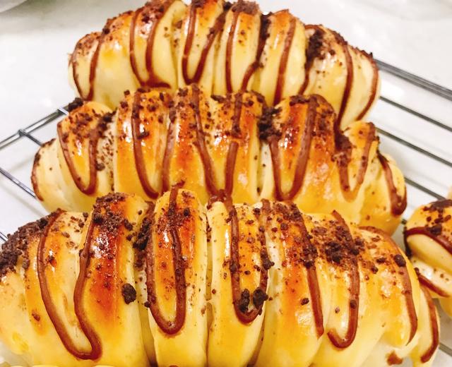 毛毛虫面包,可可夹心哦的做法