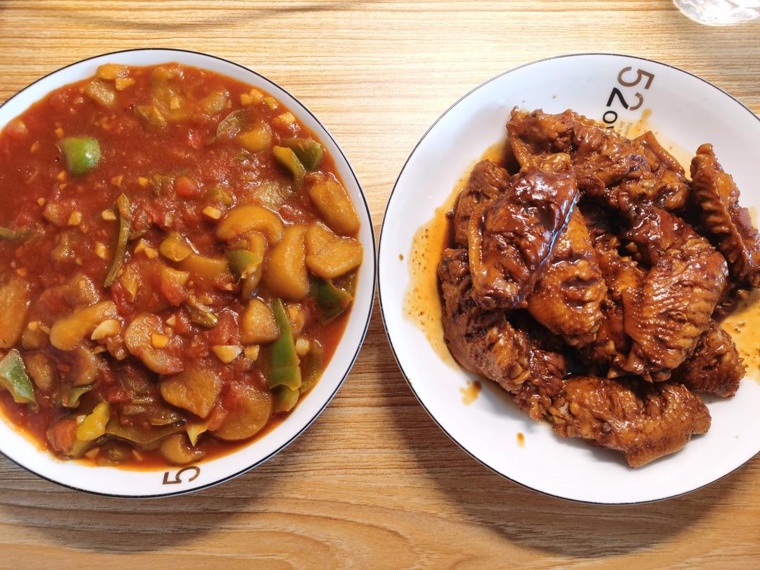 5分钟快手下饭菜#番茄炒茄子🍅番茄家族