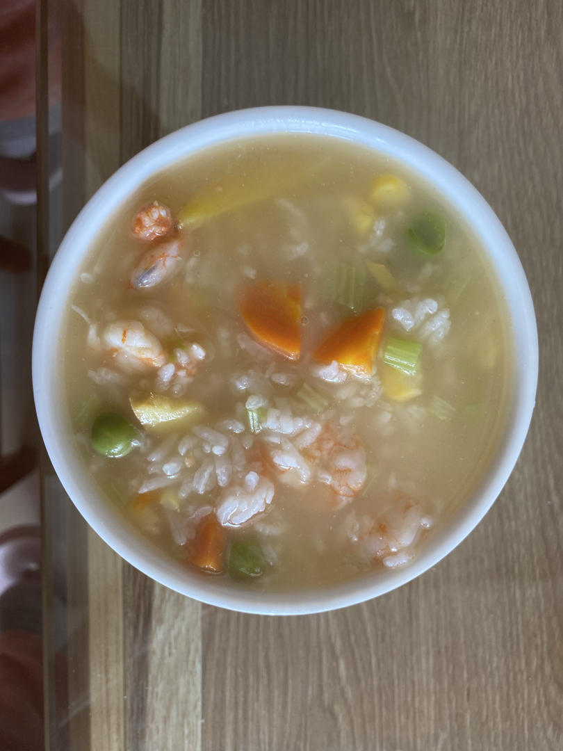 什锦蔬菜鲜虾粥
