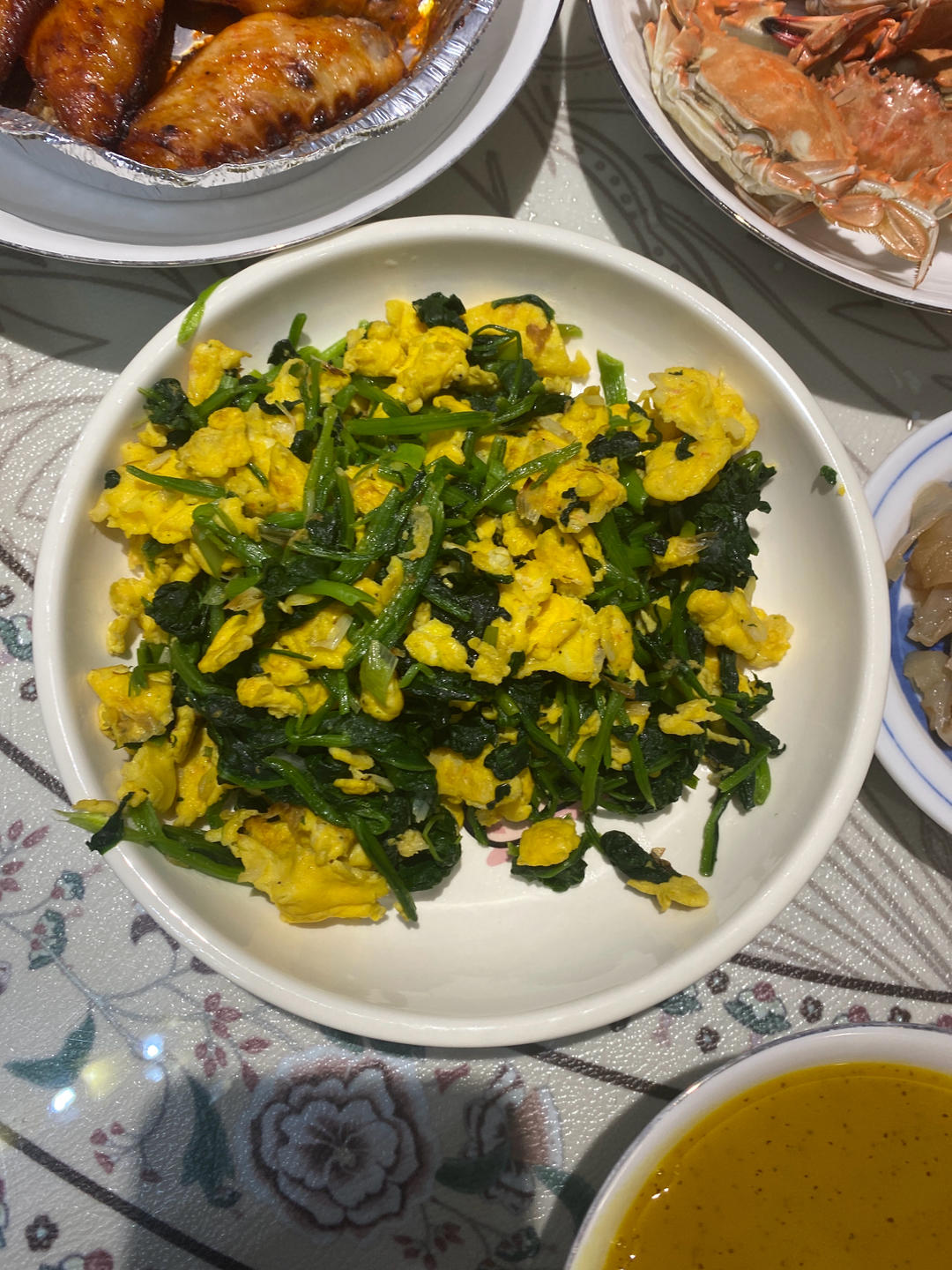 菠菜炒鸡蛋