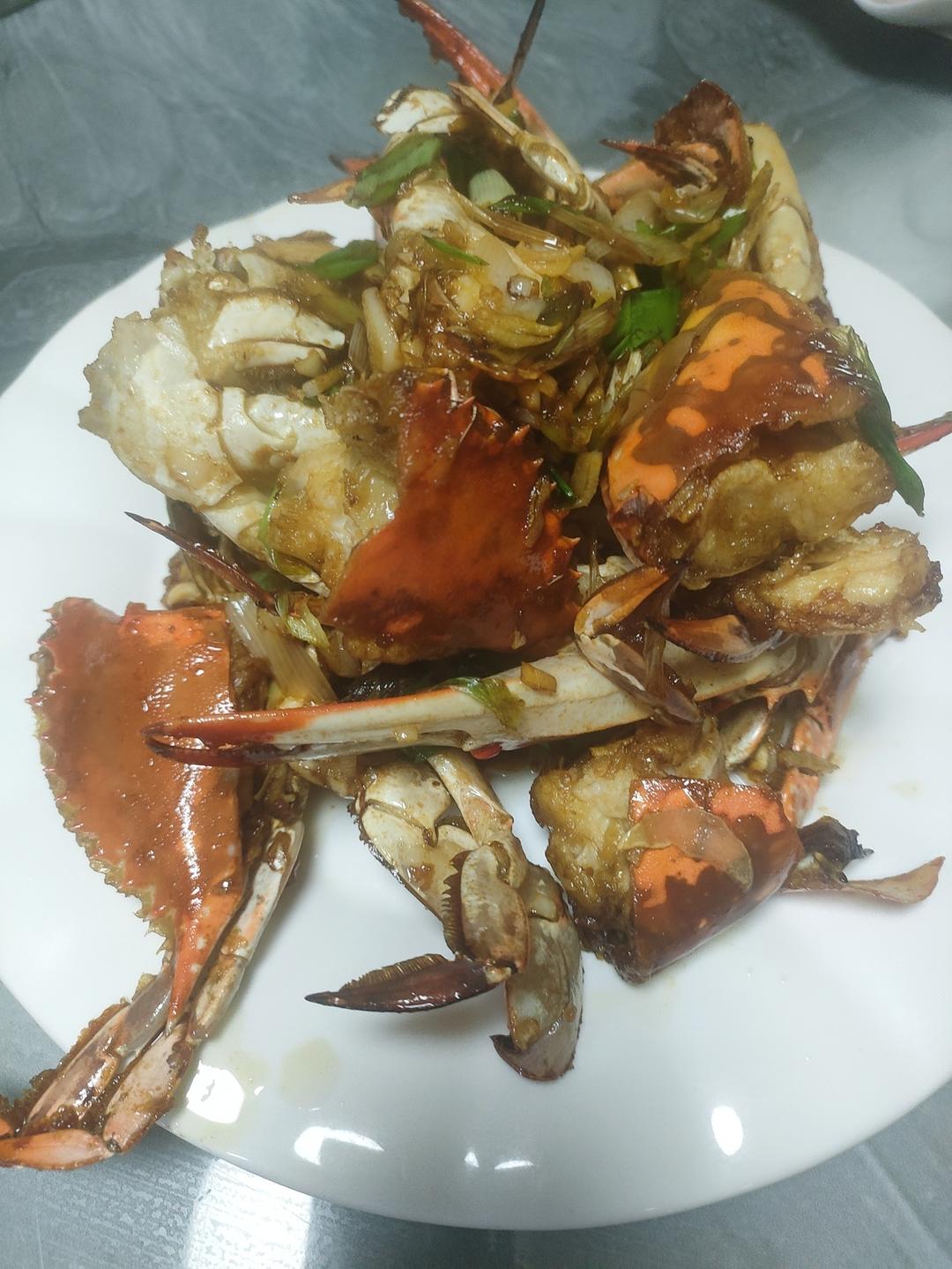 葱姜炒梭子蟹（very easy）