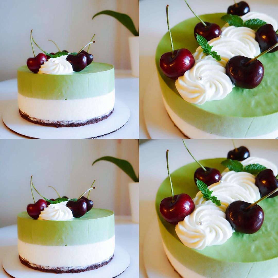 抹茶红豆芝士慕斯