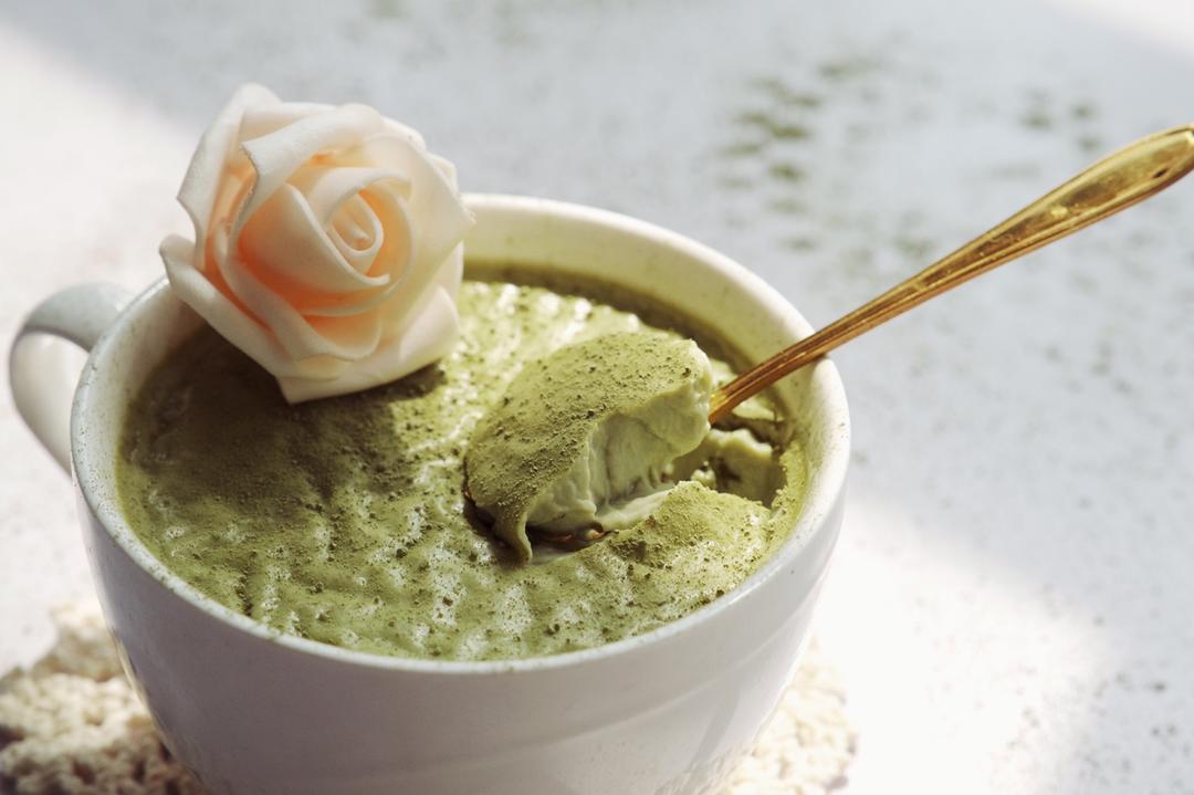 香草风味抹茶奶冻