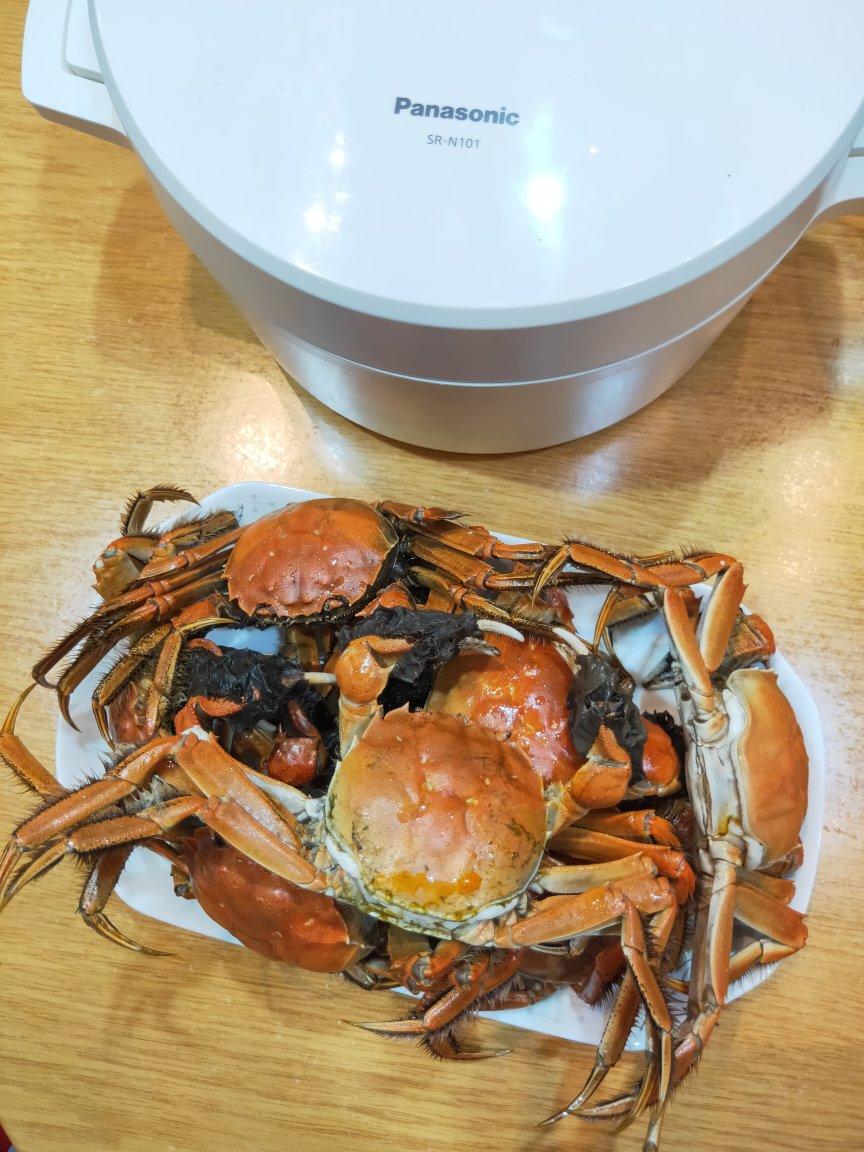 紫苏盐水焗大闸蟹【松下分体式饭煲】