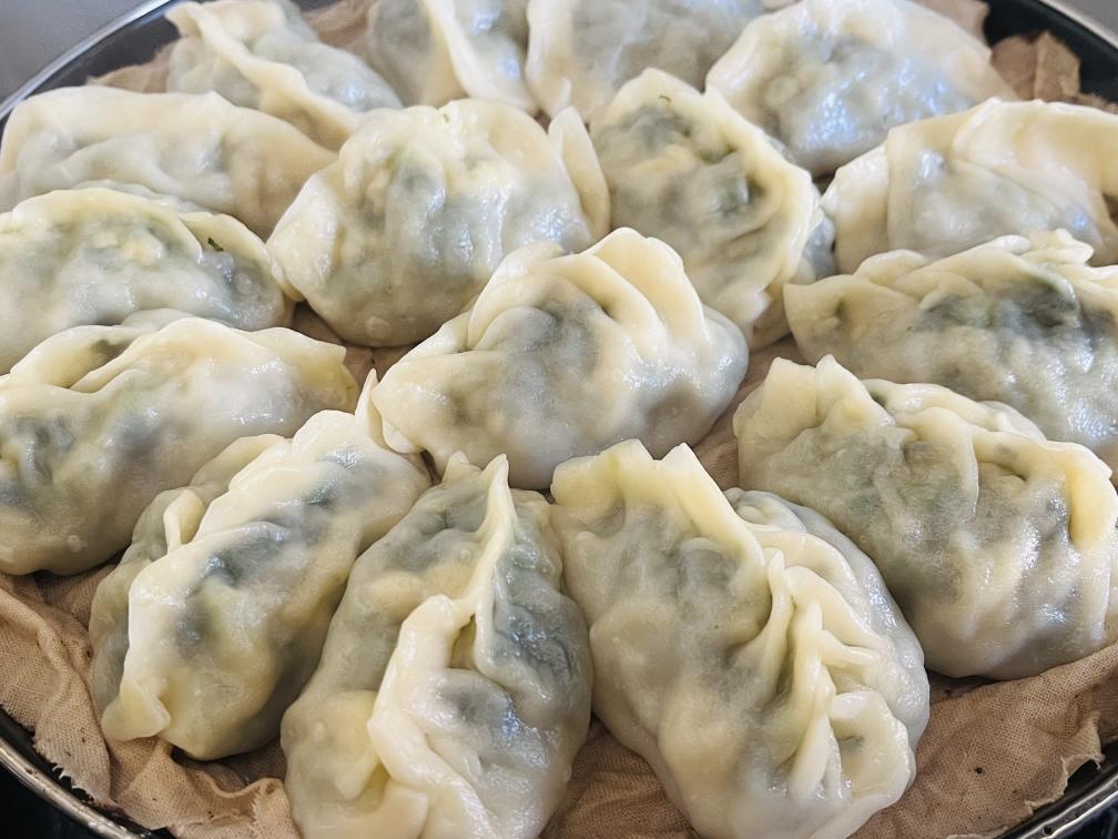 素饺子-菠菜鸡蛋和小白菜鸡蛋