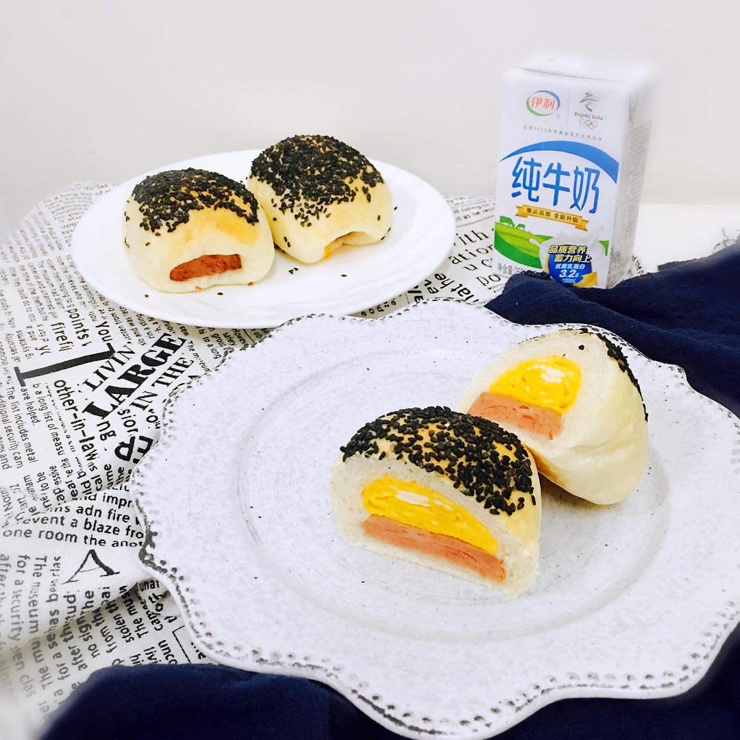 有肉有蛋的早餐面包！💯餐肉蛋面包
