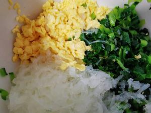 小白菜粉丝鸡蛋烫面素蒸饺的做法 步骤1