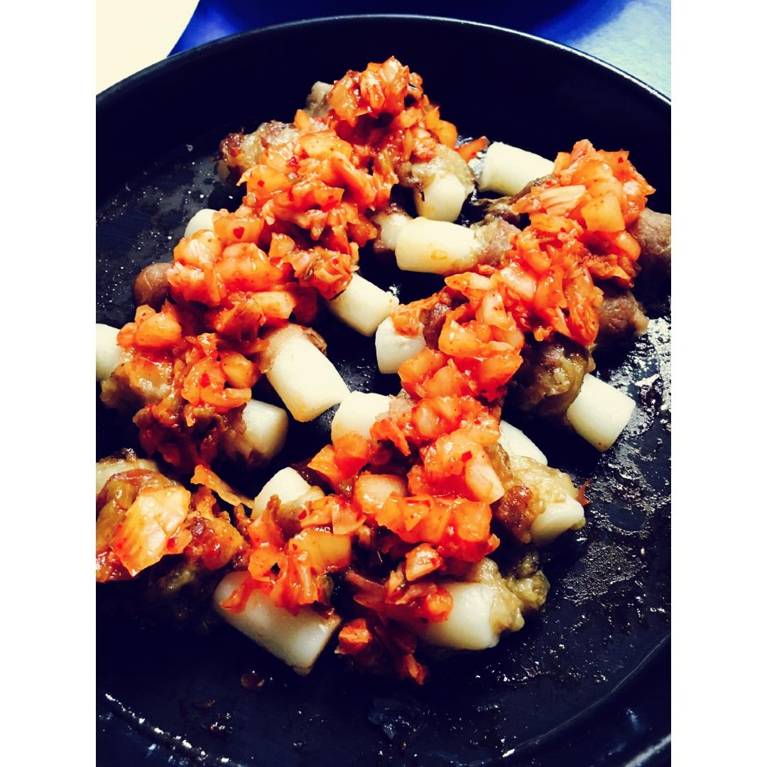 泡菜年糕牛肉卷