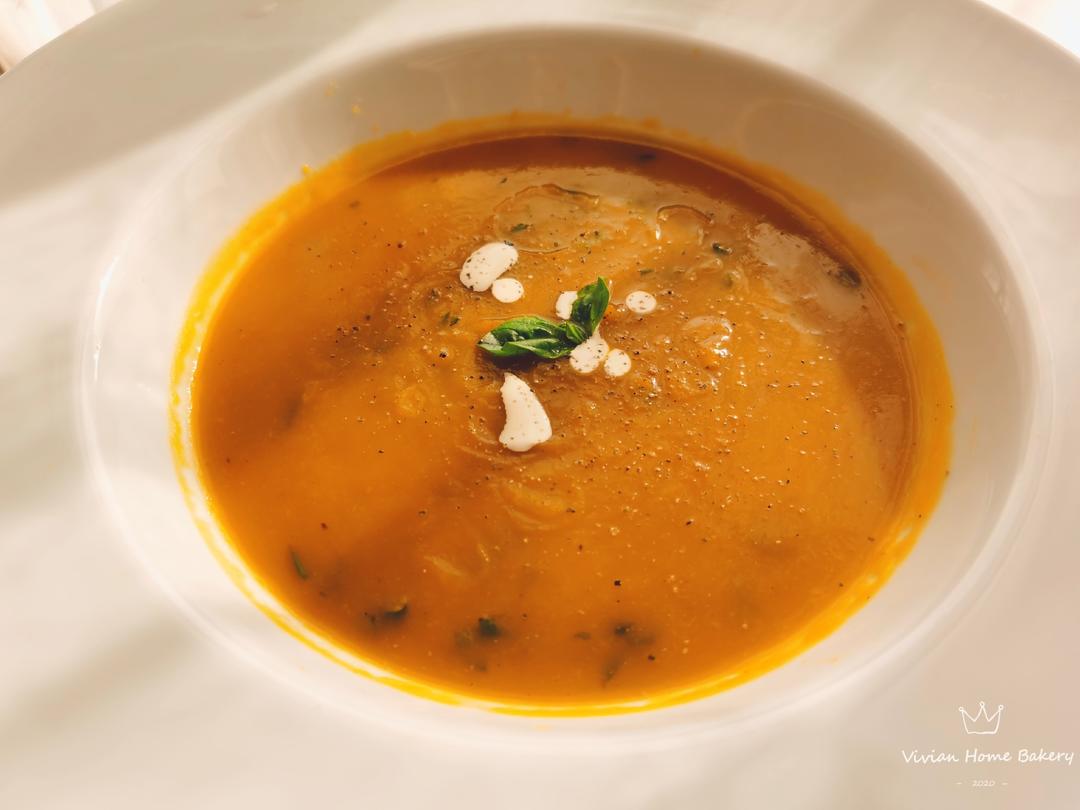 快手胡萝卜南瓜汤的做法