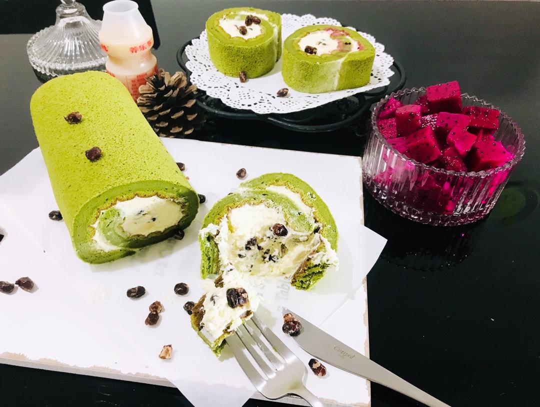 抹茶蜜豆蛋糕卷