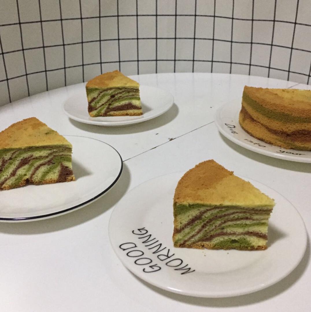 戚风蛋糕三色斑马纹戚风蛋糕