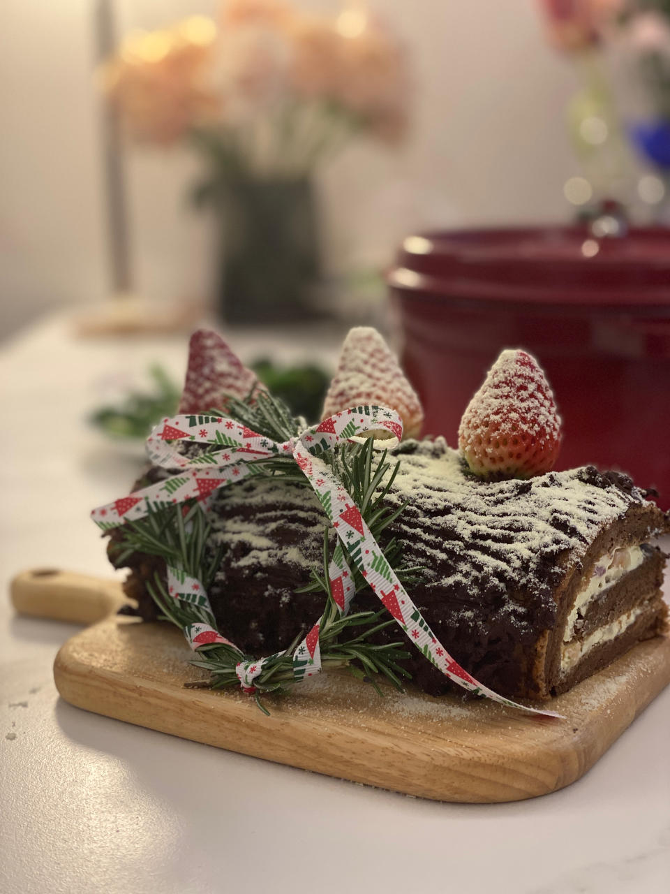 圣诞树根蛋糕卷