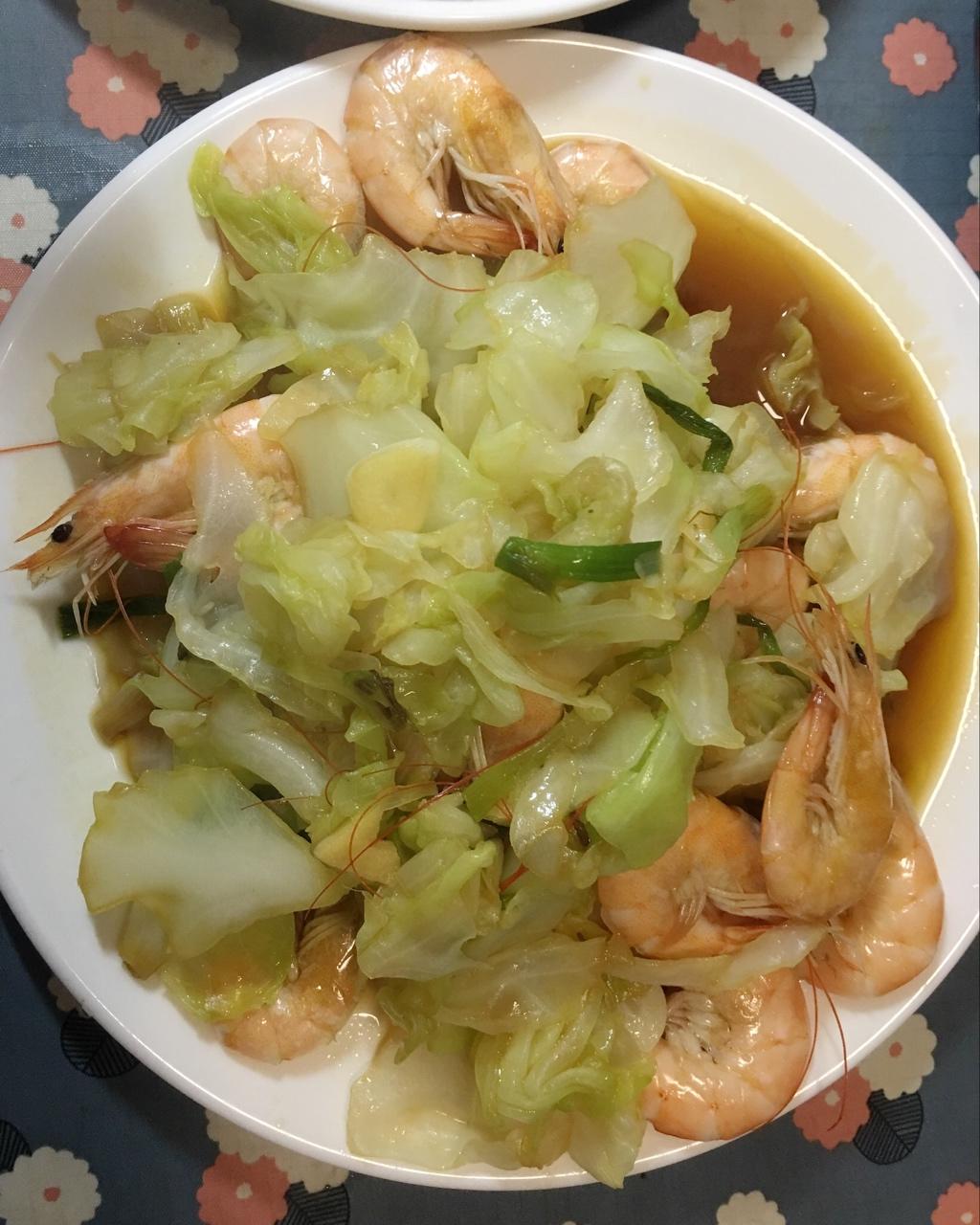 鲜虾包菜