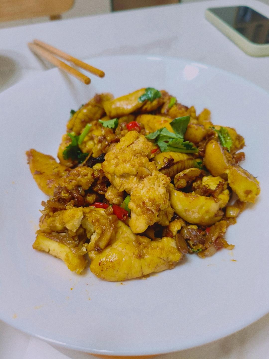 🔥🐟无敌下饭的家常烧鱼籽（干锅鱼杂）🍚🥤