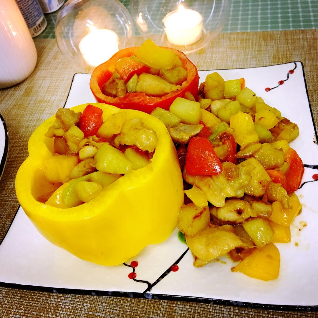 蚝油彩椒鸡丁