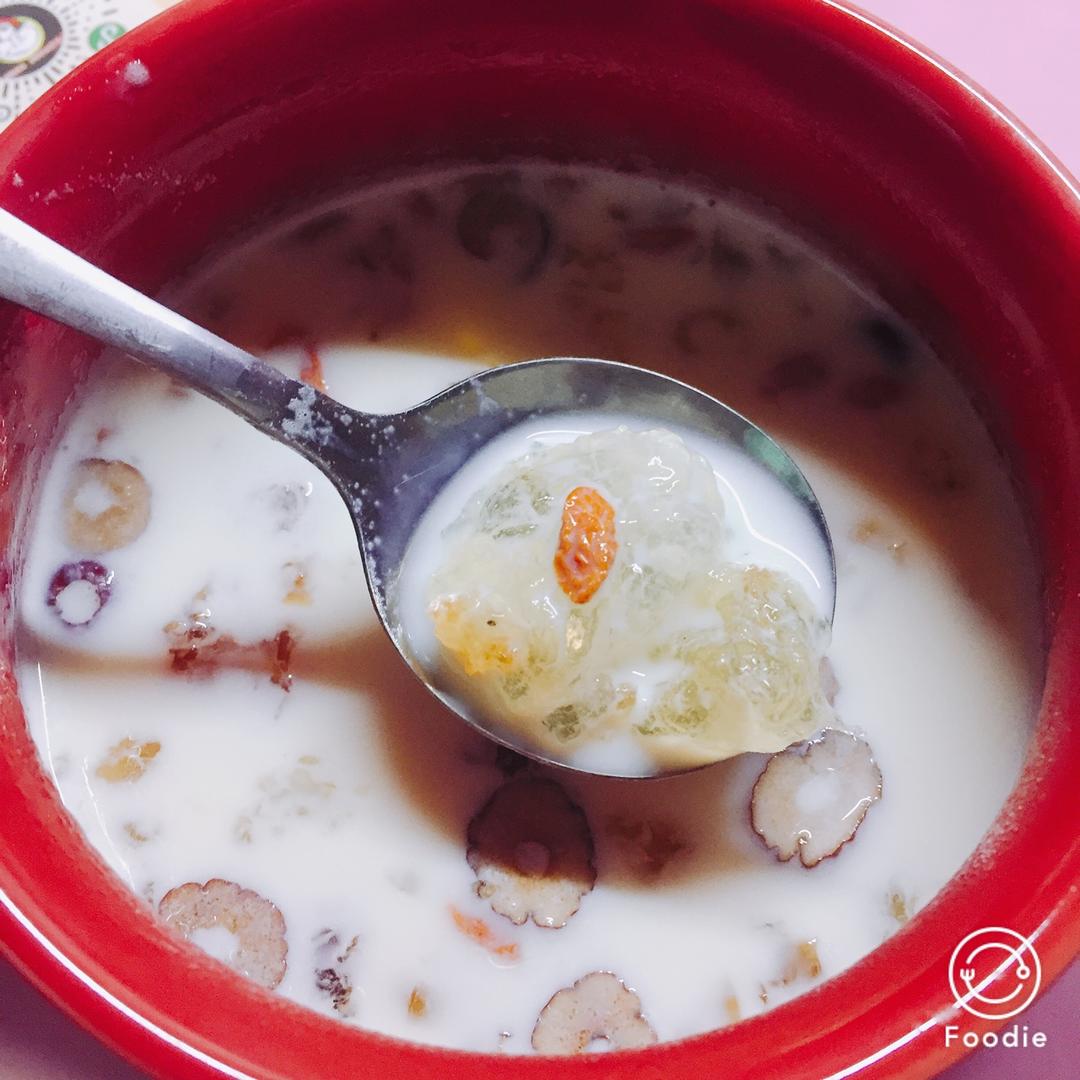 （宿舍版）牛奶炖桃胶 爆炸好吃！！！