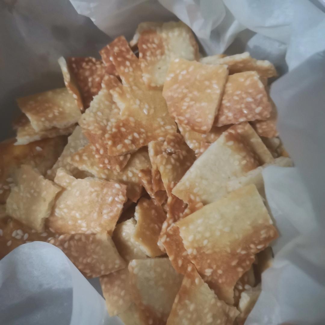 超级脆的芝麻圆片薄脆