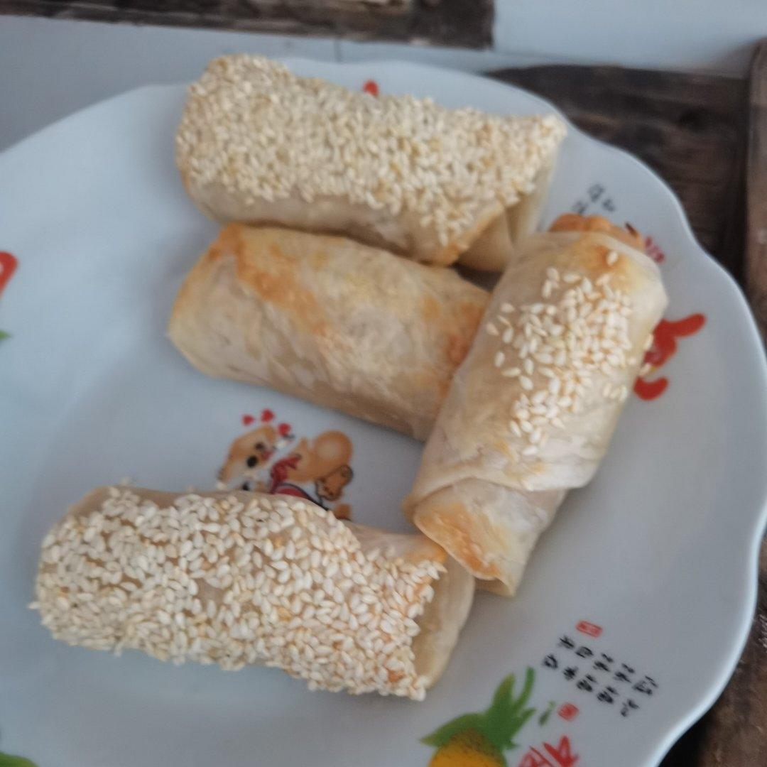 空气炸锅手抓饼火腿肠卷