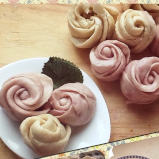 紫薯玫瑰花馒头