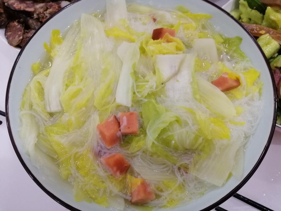 超简单家常菜-鲜美娃娃菜粉丝汤