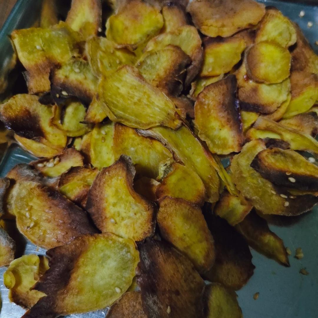 我又去试了次烤箱红薯片