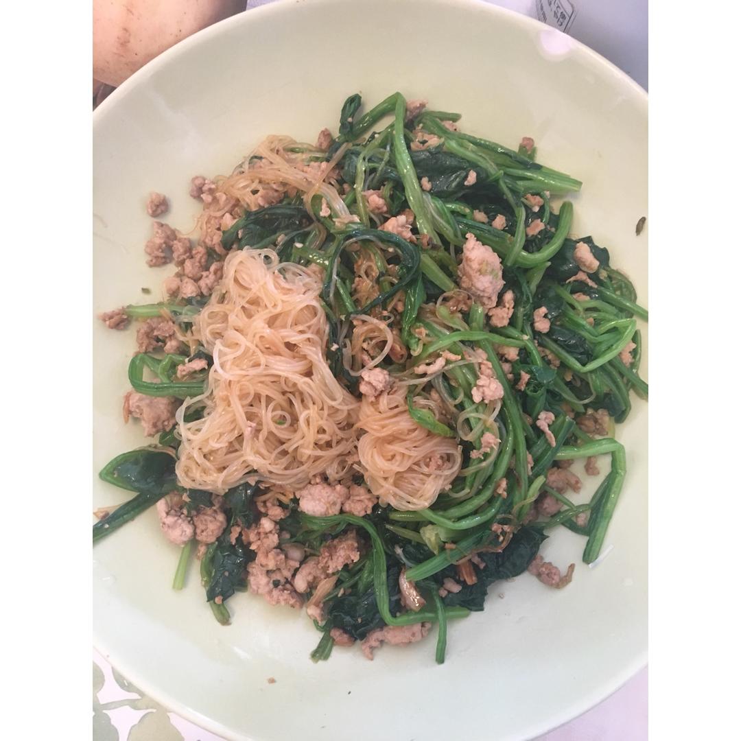 粉丝肉末碧绿菠菜