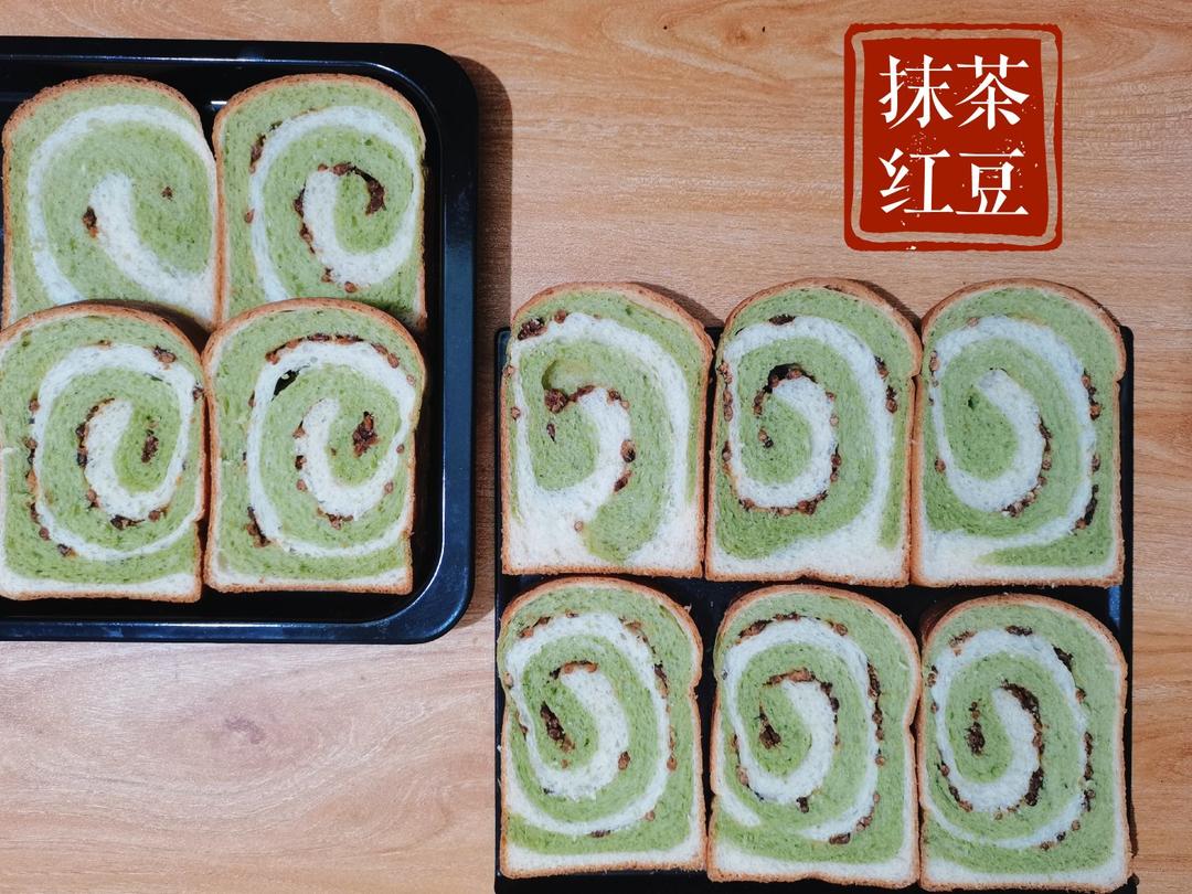 双色吐司 抹茶蜜豆老面吐司🍞