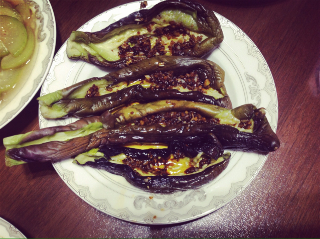 【微波炉烤茄子】