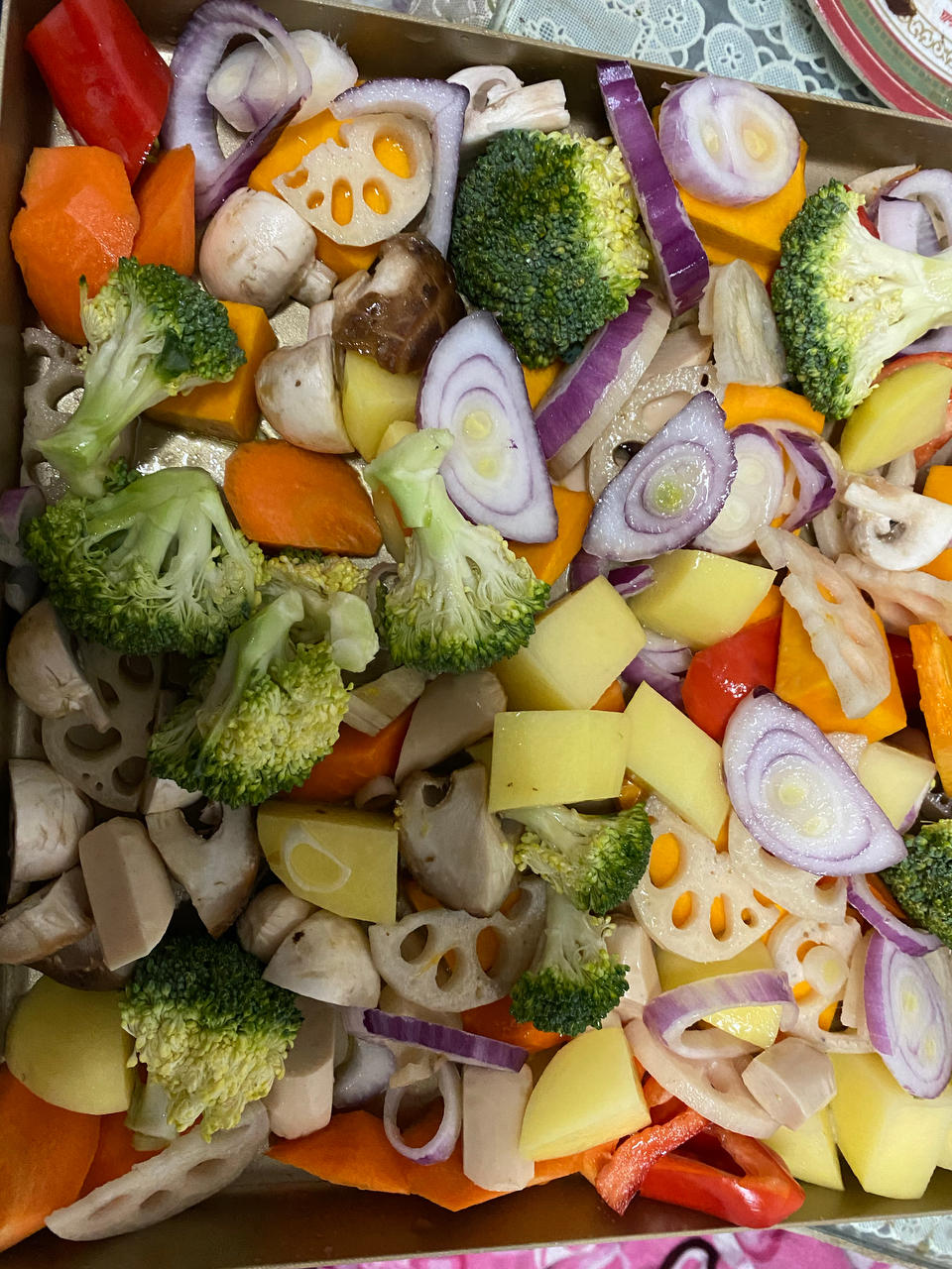 无油低脂烤蔬菜，永远滴神！水煮菜、沙拉吃腻了，来吃这个吧