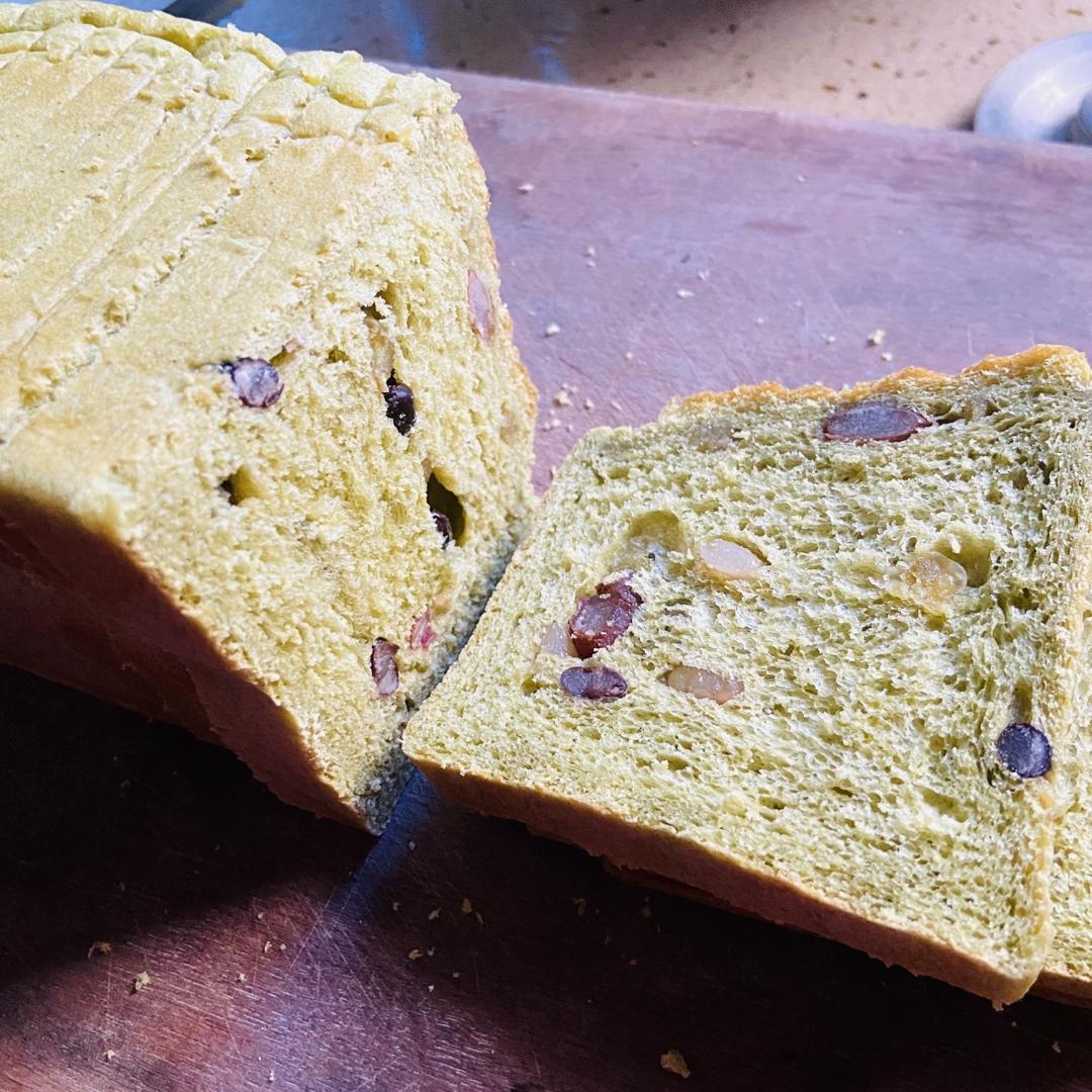 小烤箱·低糖少油蜂蜜抹茶红豆吐司