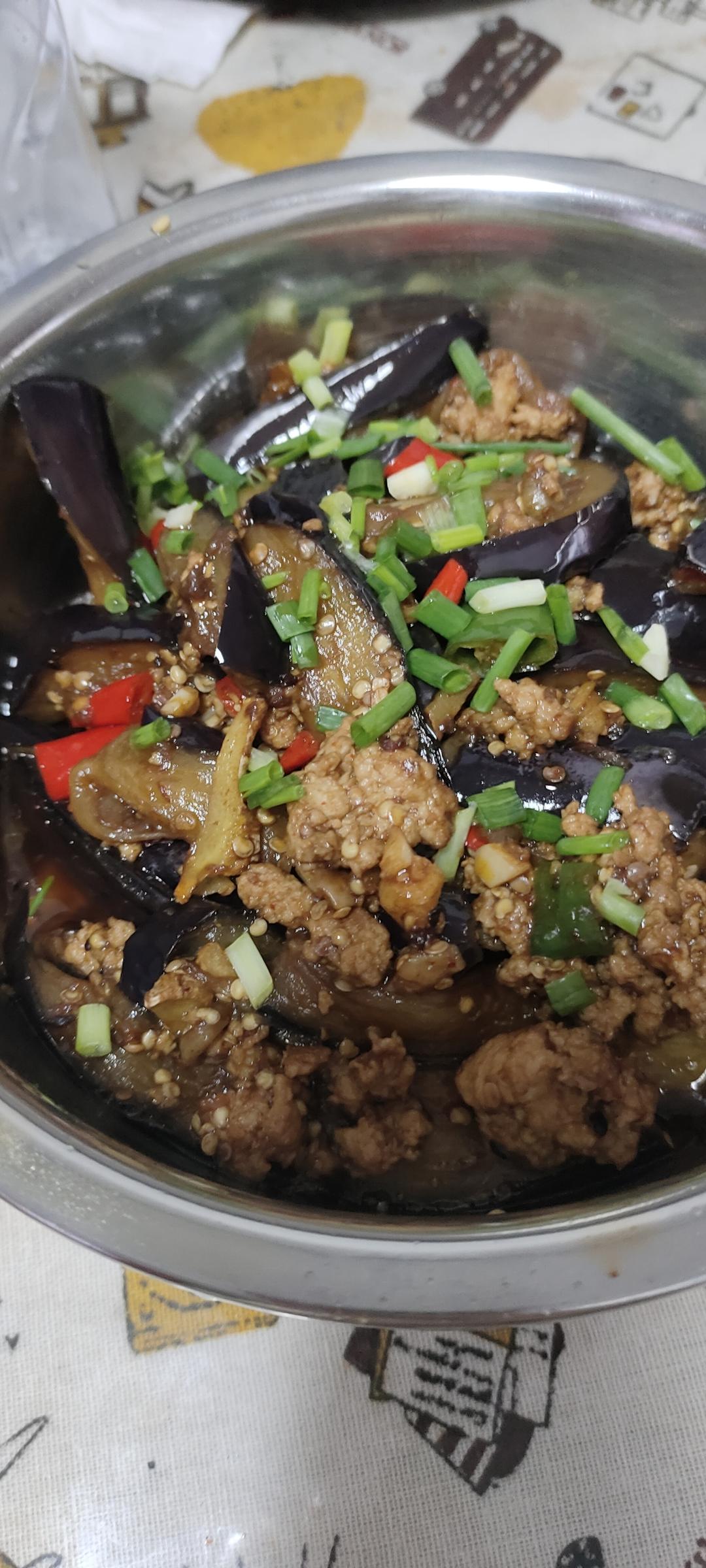 红烧肉沫茄子