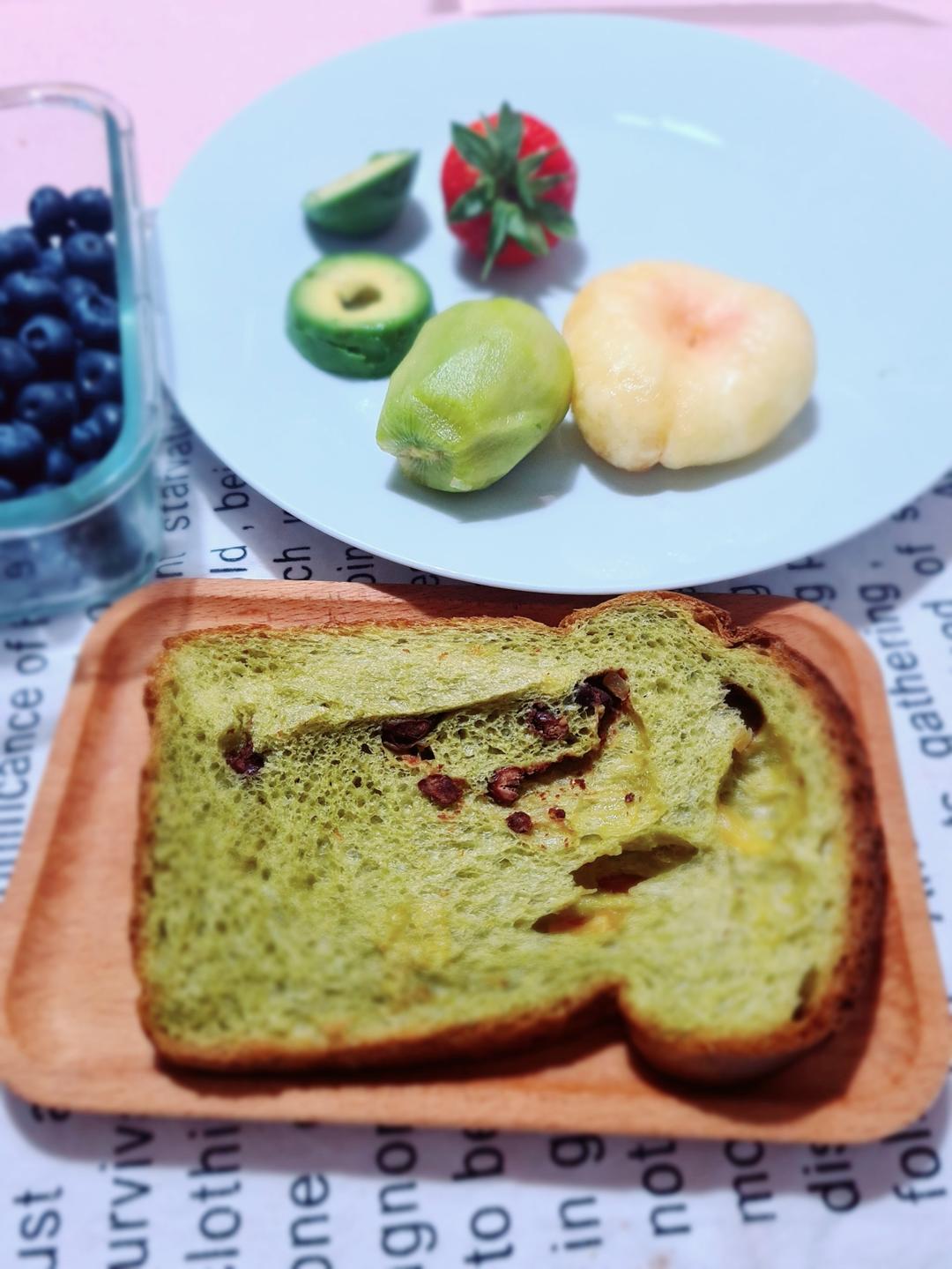 波兰种抹茶巧克力豆吐司