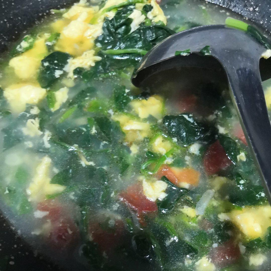 番茄鸡蛋菠菜汤