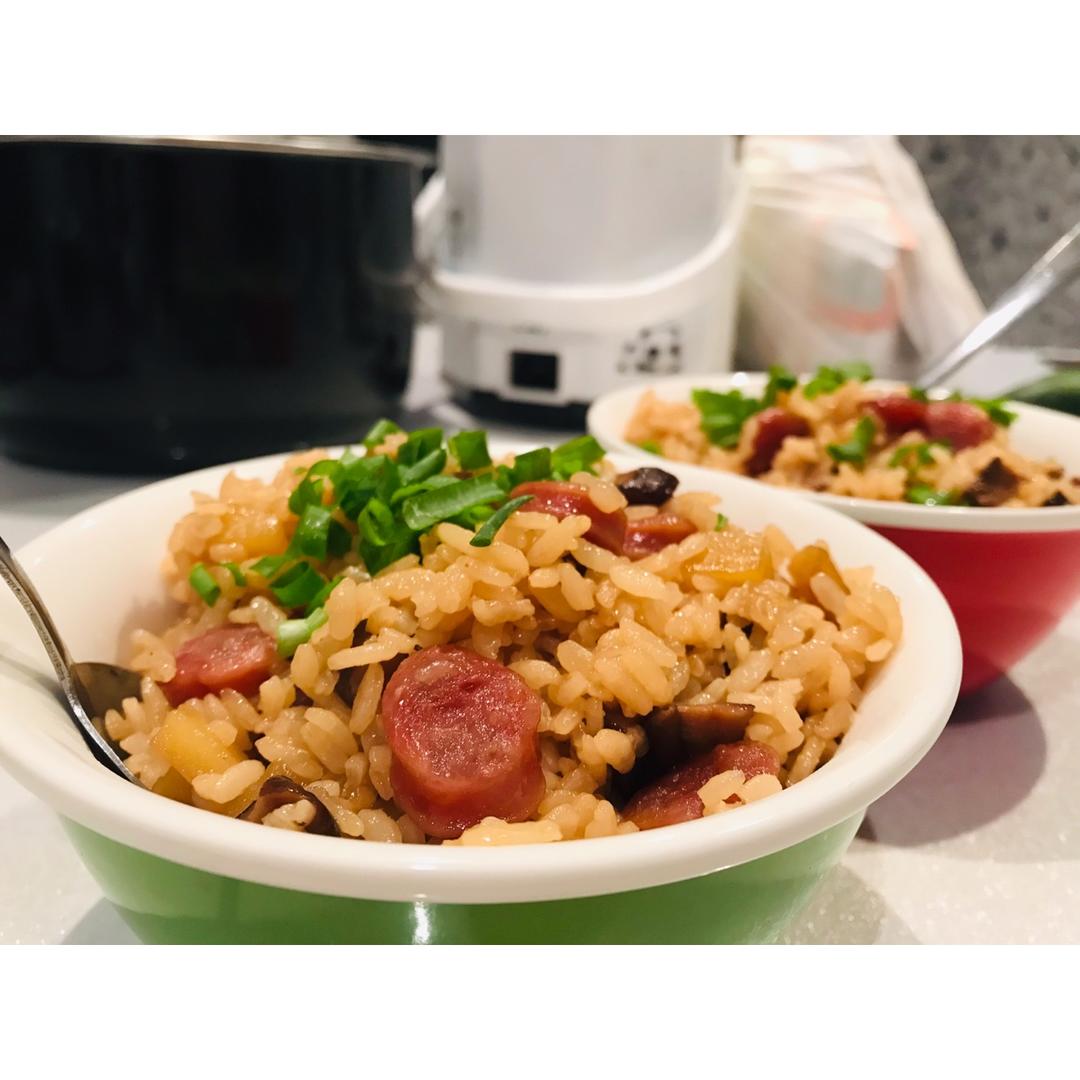 懒人必备～电饭煲腊肠焖饭