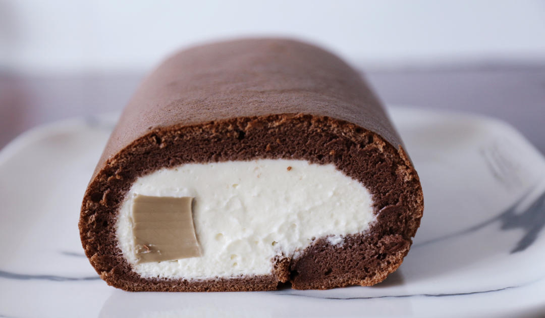 几分甜提拉米苏奶冻卷/不消泡不开裂摩卡蛋糕胚+冷萃咖啡奶冻+马斯卡彭奶油/烘焙视频蛋糕篇8「薄卷」