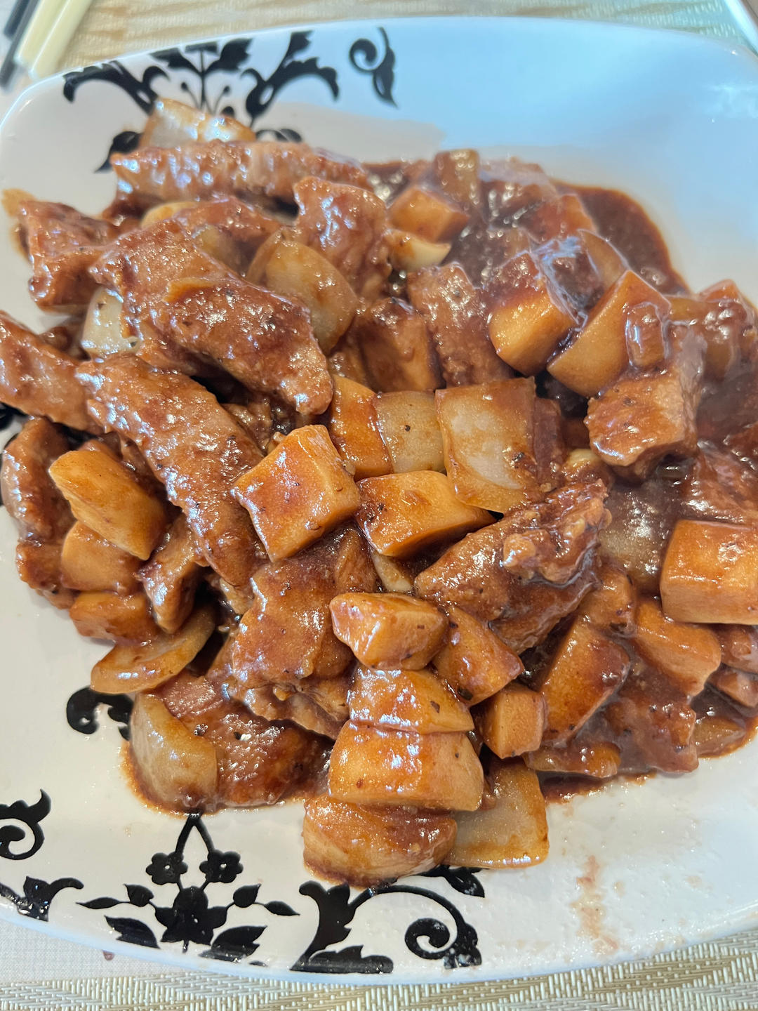黑椒杏鲍菇牛肉粒