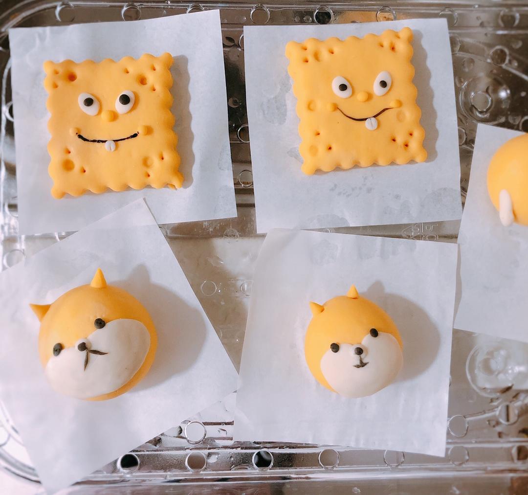 【原创】海绵宝宝双层馒头（中式汉堡）