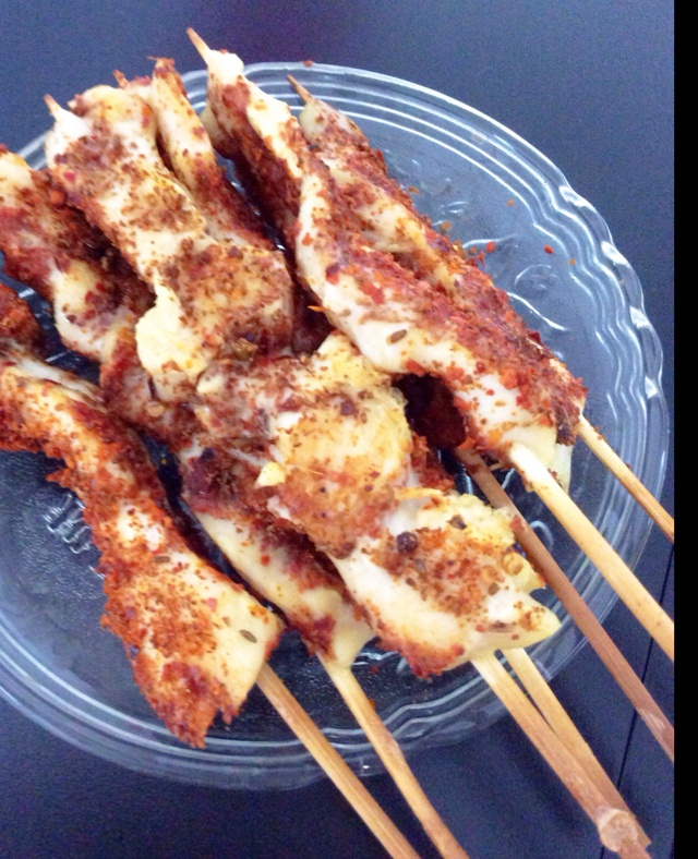 新疆烤鸡肉串