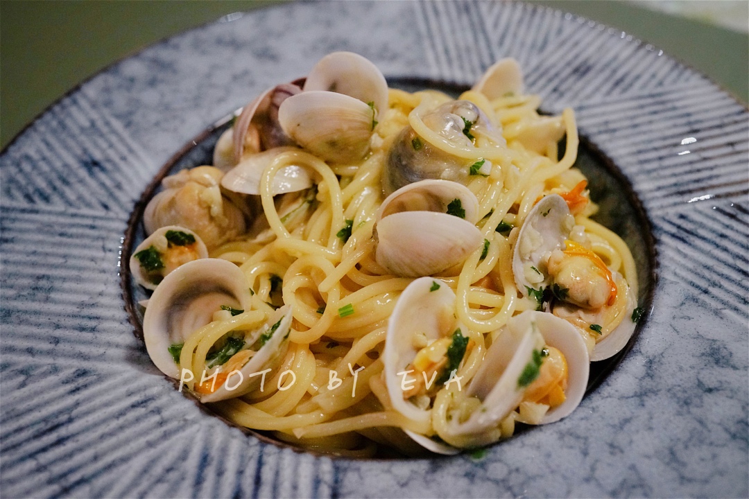 海鲜蛤蜊意面.Spaghetti with clams.