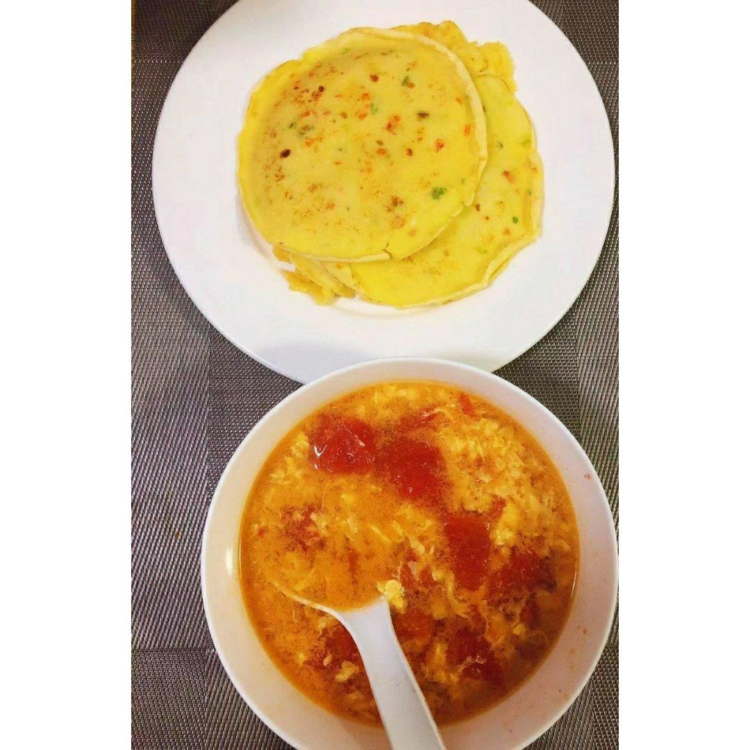 简单快手蔬菜鸡蛋煎饼